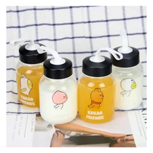 1 шт. 400 мл Студенческая портативная чашка с крышкой термоустойчивая чашка стойкая стеклянная креативная крышка милые парные чашки