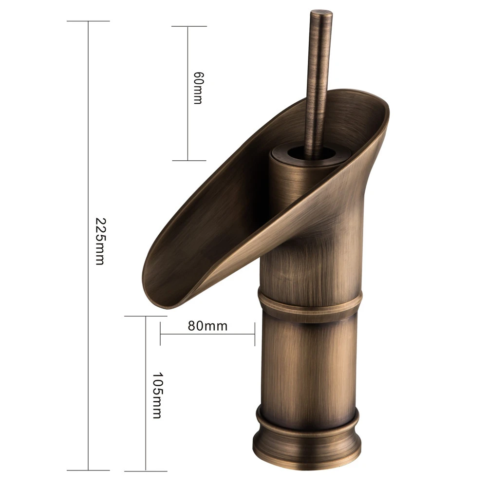 Antique Wine Glass Single Lever waterfall Bathroom Basin Faucet Brass Antique Hot and Cold bathroom Sink Mixer Taps Torneira Mic3