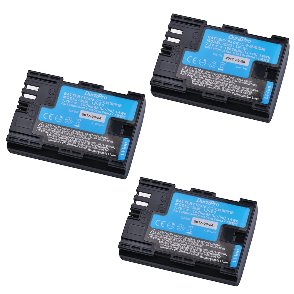 3pcs LP E6 LP E6N LP E6 Li ion Made With Japan Cells for Canon LP E6 ...
