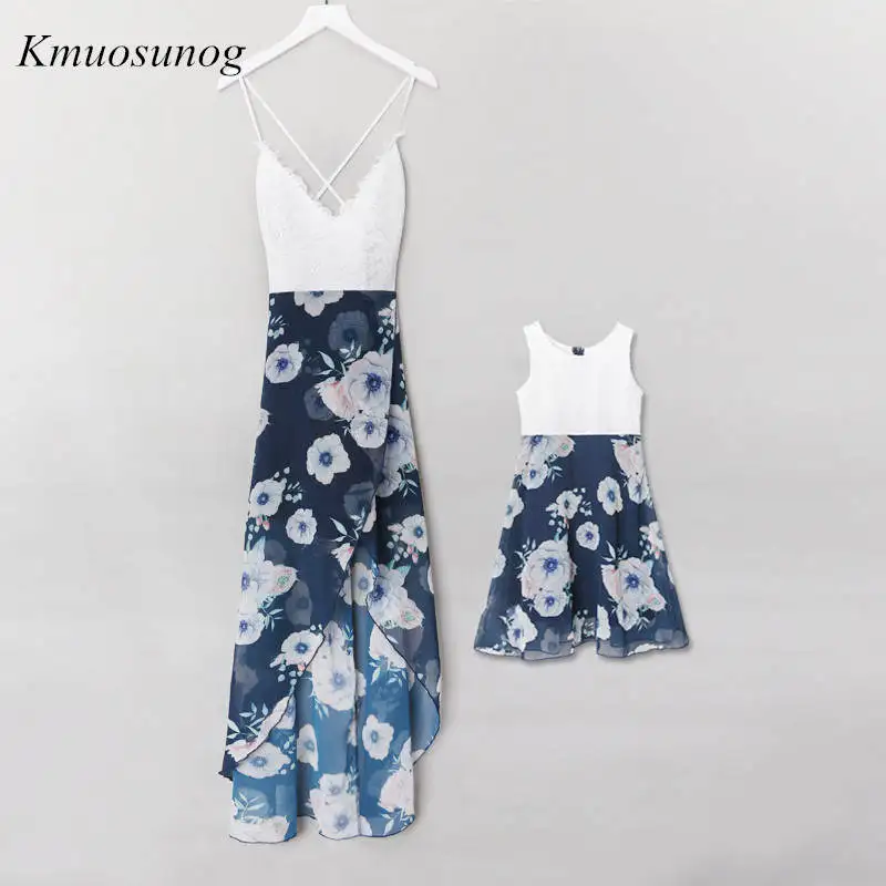 

Mother and daughter Sweet Family Clothes Mother Daughter Dresses 2019 Womens Kids Girls Floral Print Long Women Maxi Dress C0389