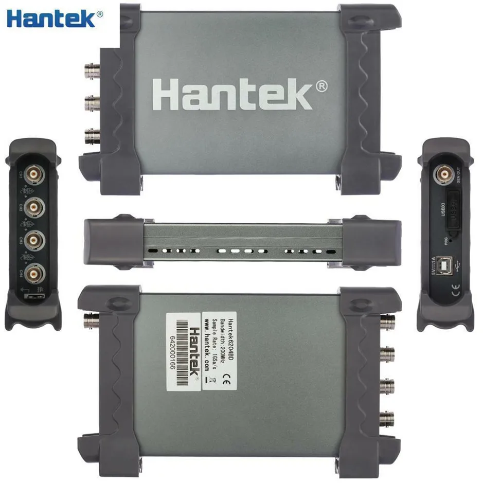 Hantek 6204BD 4CH USB осциллографы для ПК 200 МГц осциллограф USB ПК с 25 МГц генератор сигналов