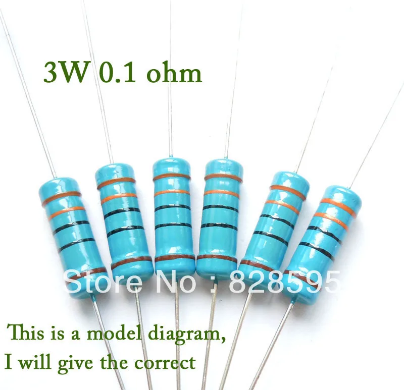 3 w 0,1 ohm 0R1 ohm, резистор с постоянным сопротивлением металлическая пленка сопротивление резисторов+/-1%(200 шт