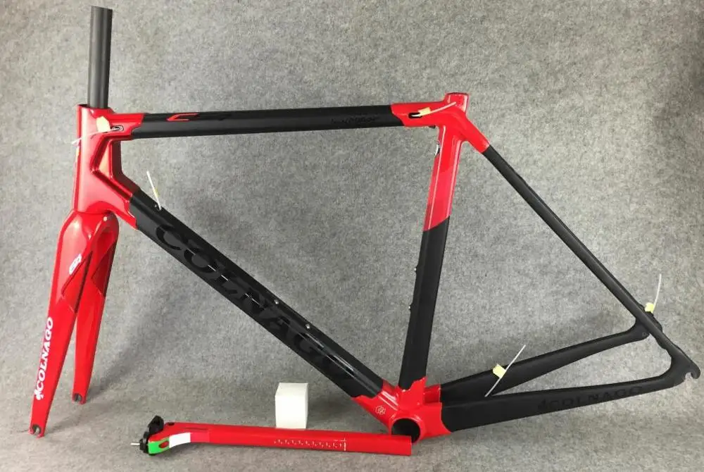 Red Black Полностью карбоновая велосипедная Рама Colnago C64, карбоновая велосипедная Рама для шоссейного велосипеда Di2, наклонная черная Золотая велосипедная Рама C64, немецкая команда - Цвет: Red Black