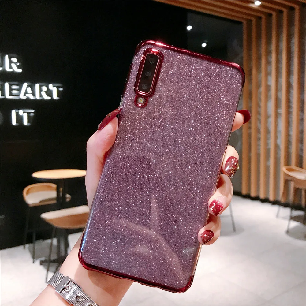 С сияющими Блестками Блестящие чехол для Samsung Галактики M30 A40S A10 A20 A70 A50 A60 A20E A40 Note 8 9 S8 S9 S10 плюс S7 силиконовый чехол - Цвет: Purple