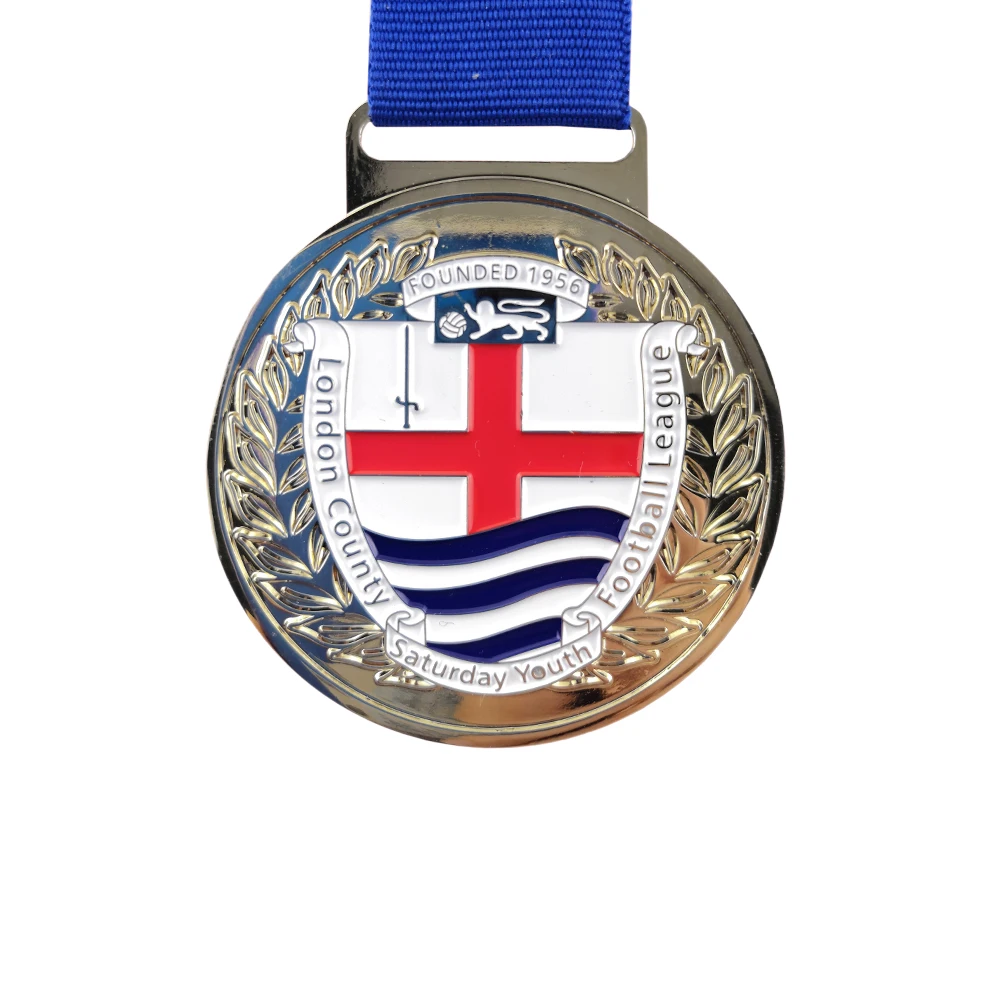 2,55 дюйм(ов) индивидуальные медаль из цинкового сплава круглые блестящие серебряные медали футбольные медали