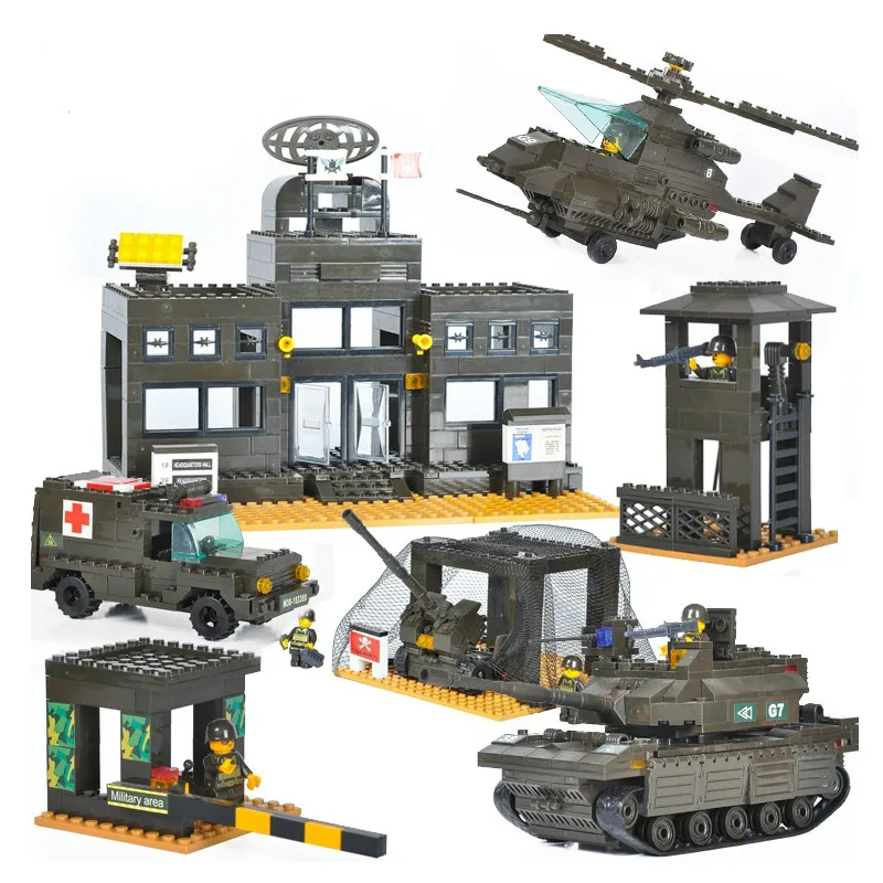 

Sluban Military Series Army Heavy Tank Helicopters Air Defense System Construction Building Blocks Bricks Compatible With Lego
