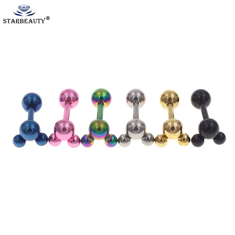 2Pcs 1.2*6mm Surgical Steel Cartilage Piercing Ear Stud Tragus Helix Bar Top Upper Labret Lip Ring Body Jewelry - Image 2