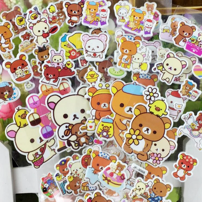 

10 Pcs Kawaii Waterproof Rilakkuma Bear Stickers DIY Scrapbooking Children Letter Diary Pegatinas Sticker Toy