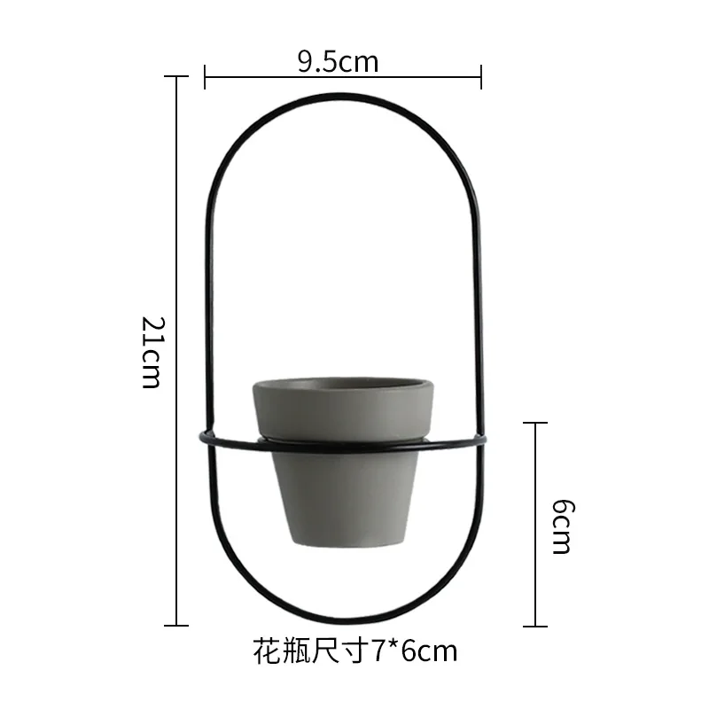 Скандинавский простой стиль настенная ваза керамическая железная художественная ваза цветочный горшок домашний стол украшение гостиной аксессуары - Цвет: Black Gray