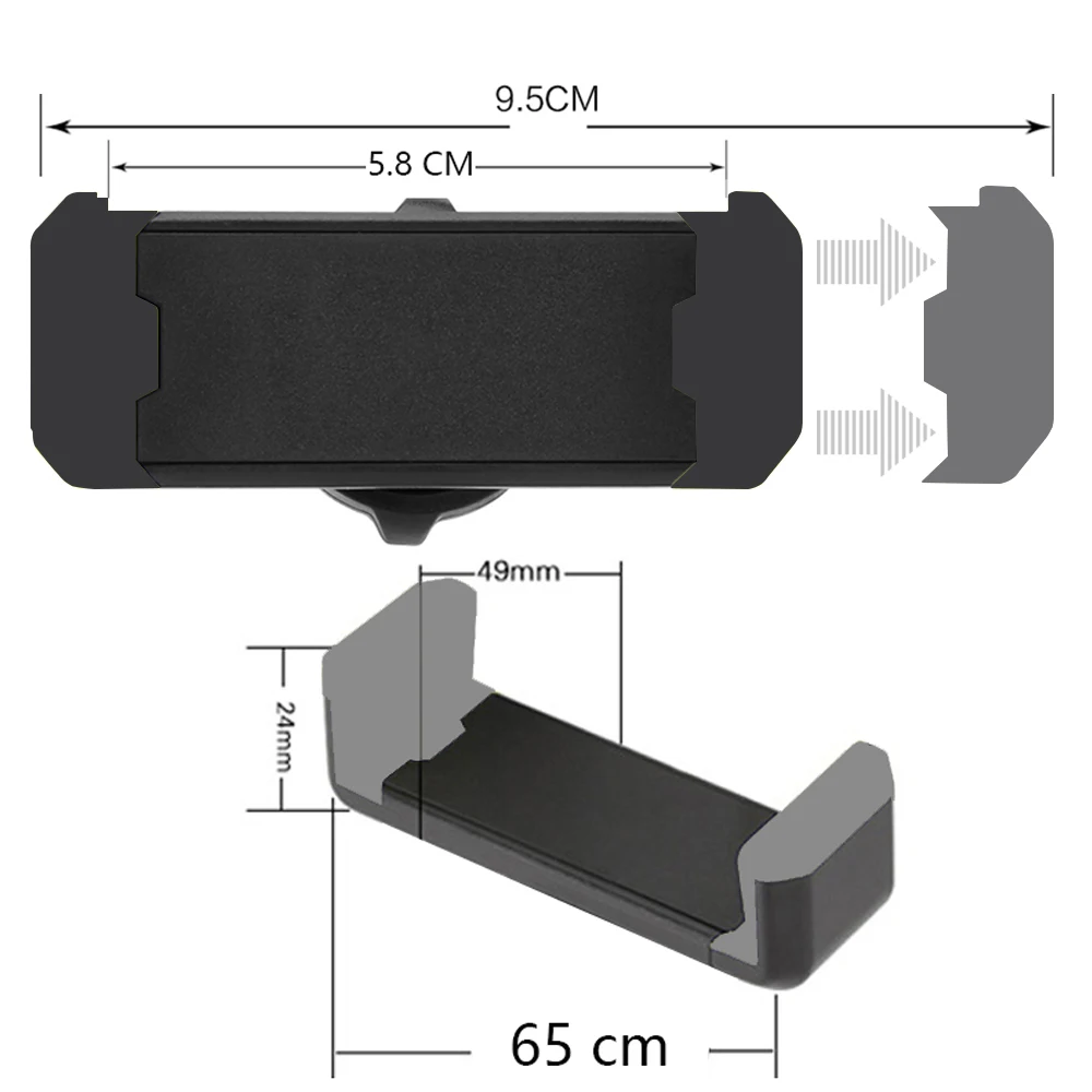 Универсальный автомобильный держатель для телефона, держатель на вентиляционное отверстие, двойное крепление, зажимы, вращение на 360 градусов, gps держатель, подставка для samsung, iphone, lg, xiaomi