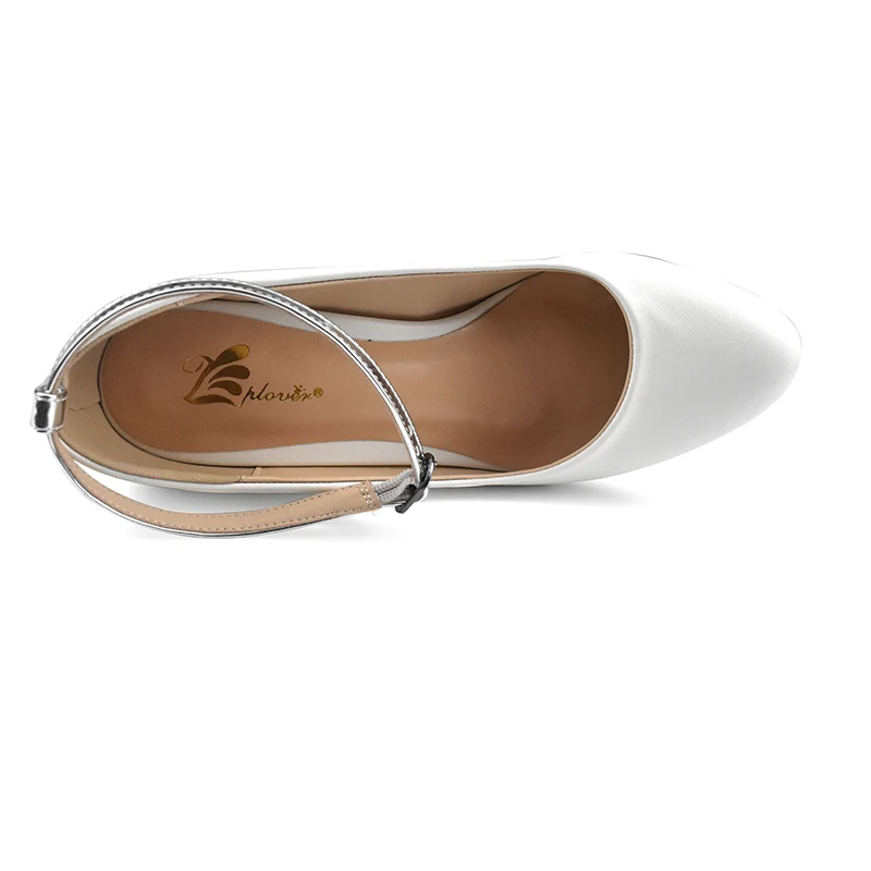 White Women Pumps 6cm High Heels Shoes Woman Comfortable Square Heel Women Shoes Buckle Strap Ladies Shoes Chaussure Femme