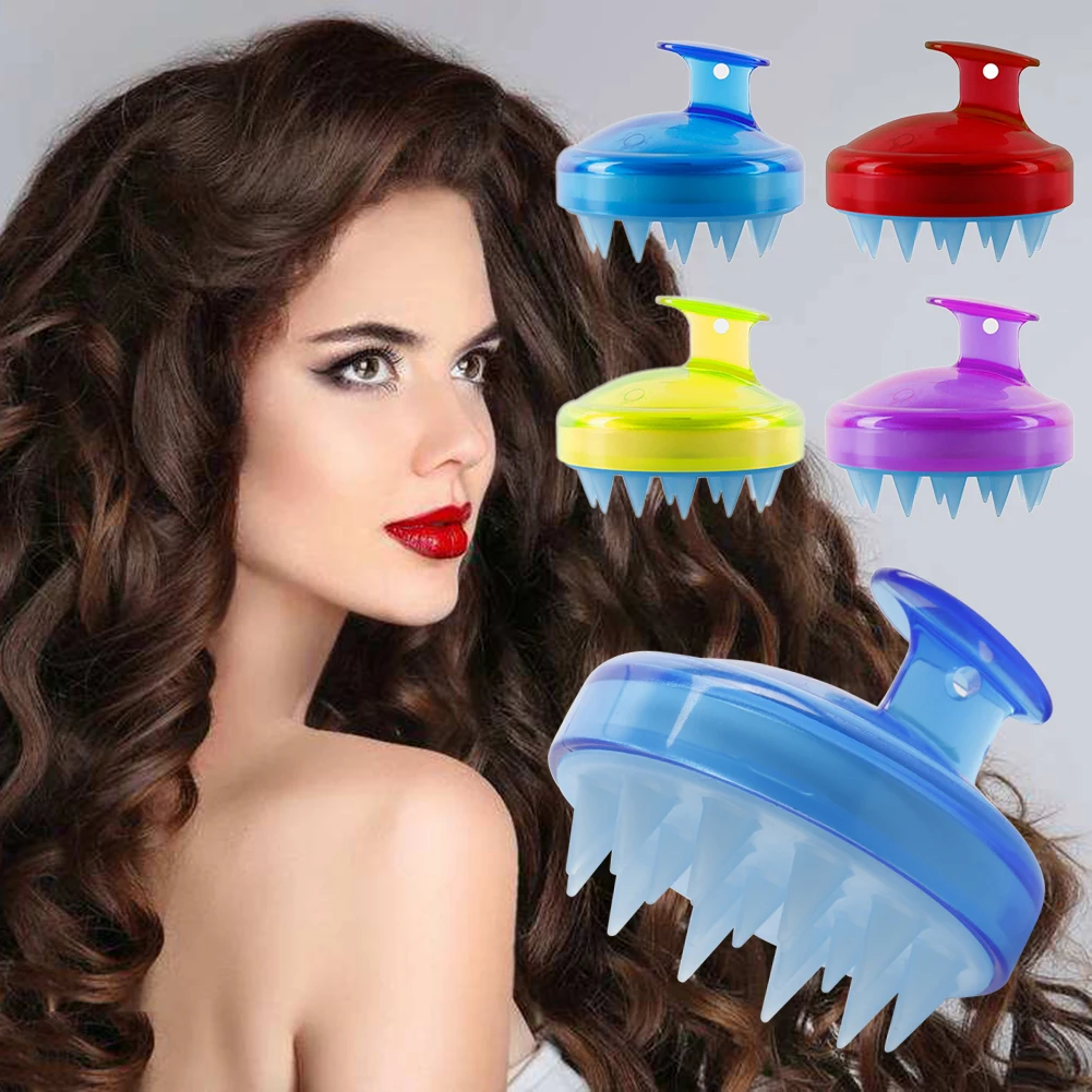 New Spa Slimming Massage Brush Soft Silicone Head Body Shampoo Scalp