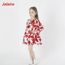 

Girls Dress Rose Printed Enfant 2017 Brand Children Dress Long Sleeve Kids Girls Clothes Costume Princess Dress