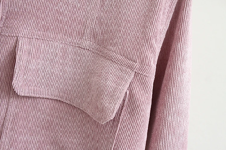 Autumn Corduroy Fabric Woman Clothing Solid Color Fashion Ladies Long Coats New Style Loose Polo Collar Vintage Coats2