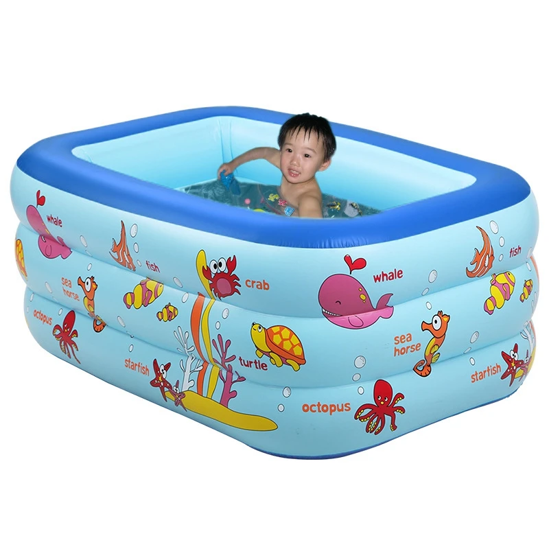 Надувной бассейн, 3 слоя, портативный, для детей, разбрызгивание океанских шариков, Песочная ванна, детский надувной бассейн, Детская ванна, 130x85x55 см