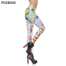 FCCEXIO New Brand 2017 Fashion High Waist Legins Tai Chi Digital Leggins 3D Printed Women Leggings High Quaily Pants
