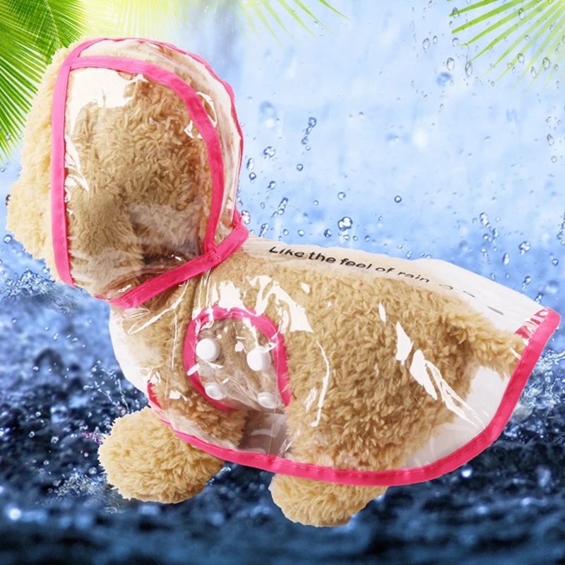

Transparent Waterproof Pet Raincoat with Hood Lovely Dog Clothes for Pet Dogs Supplies Cloak Costumes Raincoat Coat