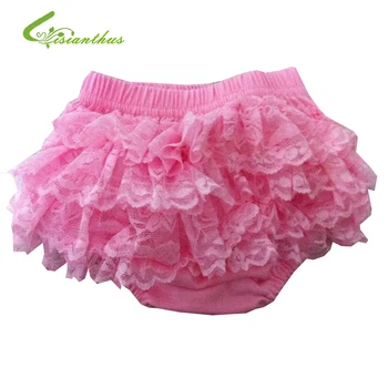 

Baby Cotton Ruffle Bloomers Layers Diaper Cover Newborn Flower Lace Shorts Pants Toddlers Cute Summer Clothing Free Shipping