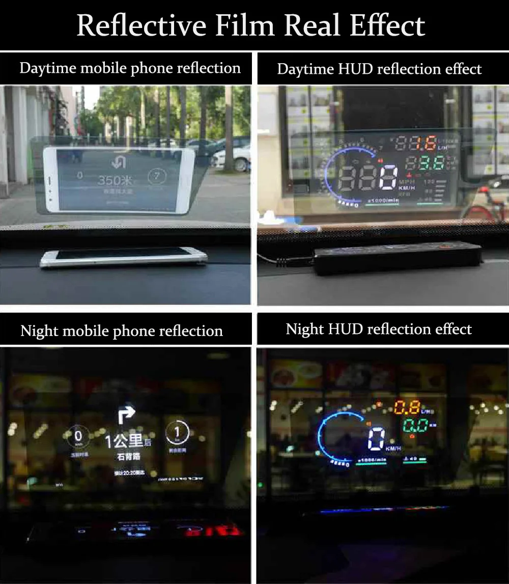 Автомобиль HUD светоотражающая пленка дисплей OBD общий проектор светоотражающая пленка защитный светоотражающий экран дисплей превышения скорости