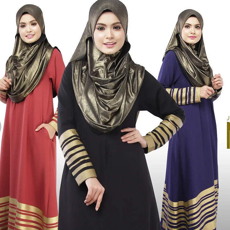 Islamic Muslim Dresses Women Islamic Kaftan Female Malaysia Abayas In 