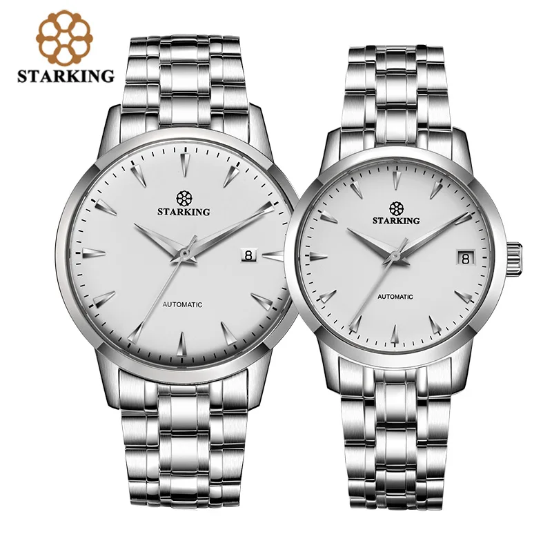 

StarKing Watch Fashion Branded Full Stainless Steel Unisex Wristwatches Automatic Mechanical Lover Watches Valentine Day Gifts