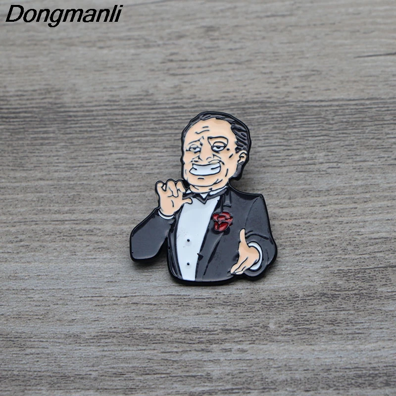 

L2986 The Godfather Metal Enamel Pin Brooches Cartoon Creative Metal Brooch Pins Denim Hat Badge Collar Jewelry