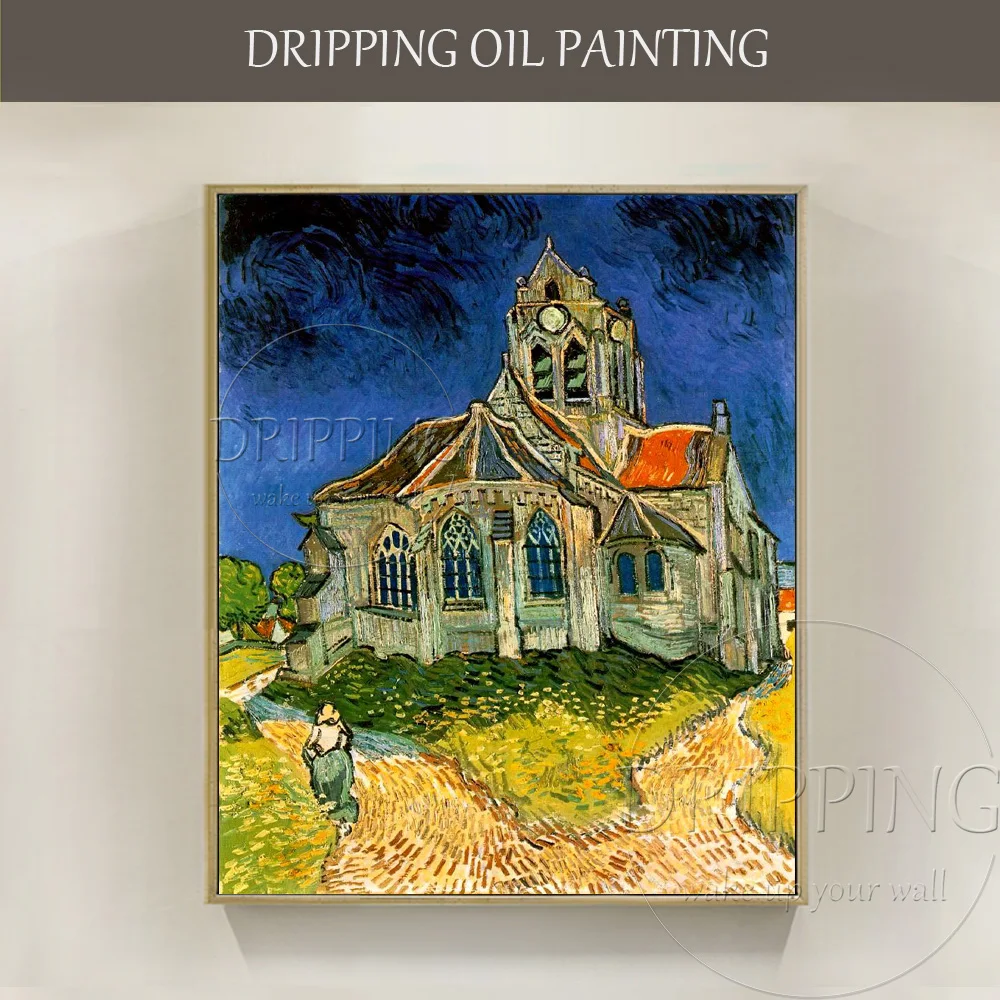 

Artist Hand-painted High Quality Impression Oil Painting on Canvas Van Gogh the Church at Auvers Oil Painting for Living Room