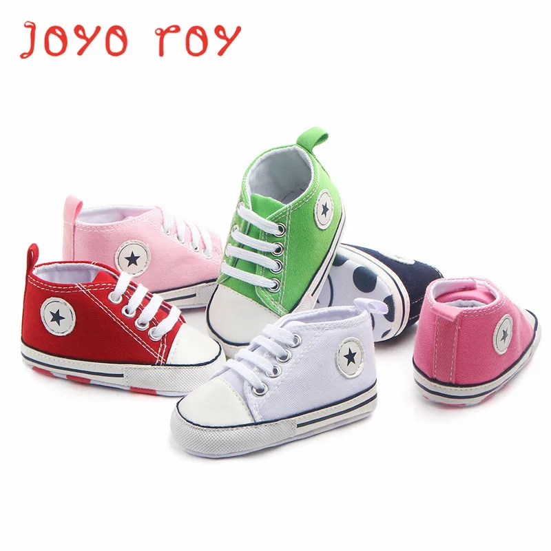 

Joyo roy Spring and Autumn models with solid color lace-up canvas toddler shoes baby girls boys non-slip training shoes dj0144R