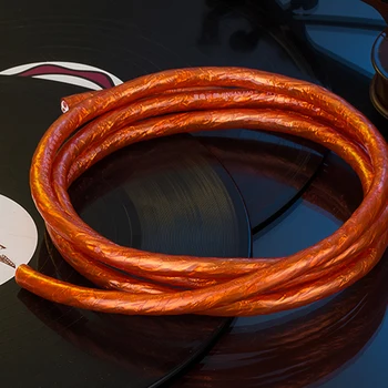 

WinAqum Champaign Gold Copper Wire OFC Line HiFi Audio Speaker Cable for DIY H-311/325 1 Meter