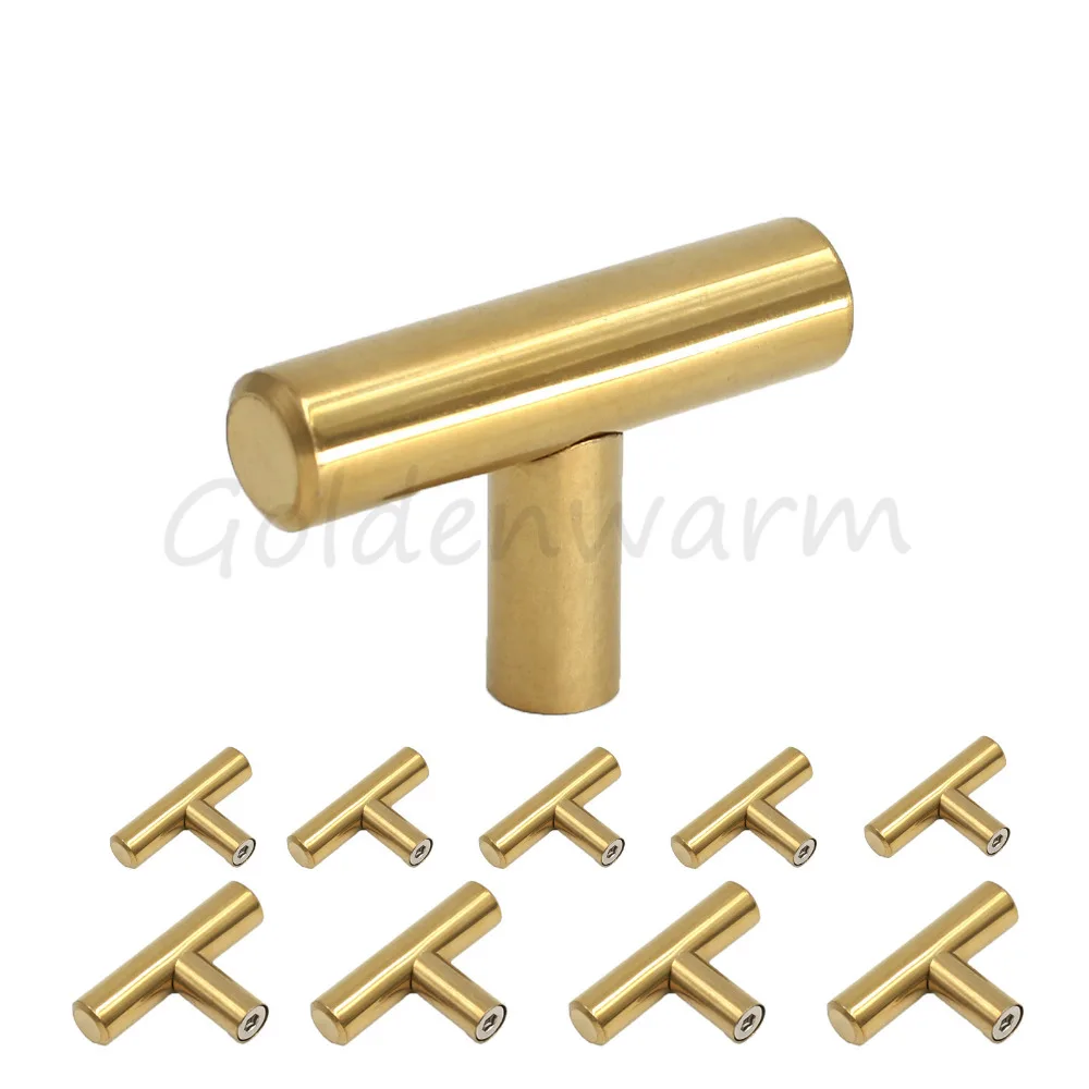 Gold Cabinet Knobs Drawer Knobs 10 Pack Kitchen Cabinet Knobs Brushed