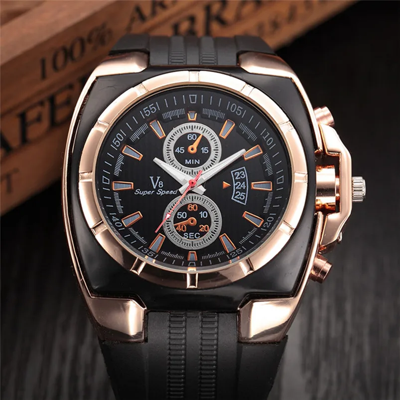 Hot sale Fashion Men's Thin Silica Gel Students Sports Quartz Watch Men Wholesale #2AP18B (6)