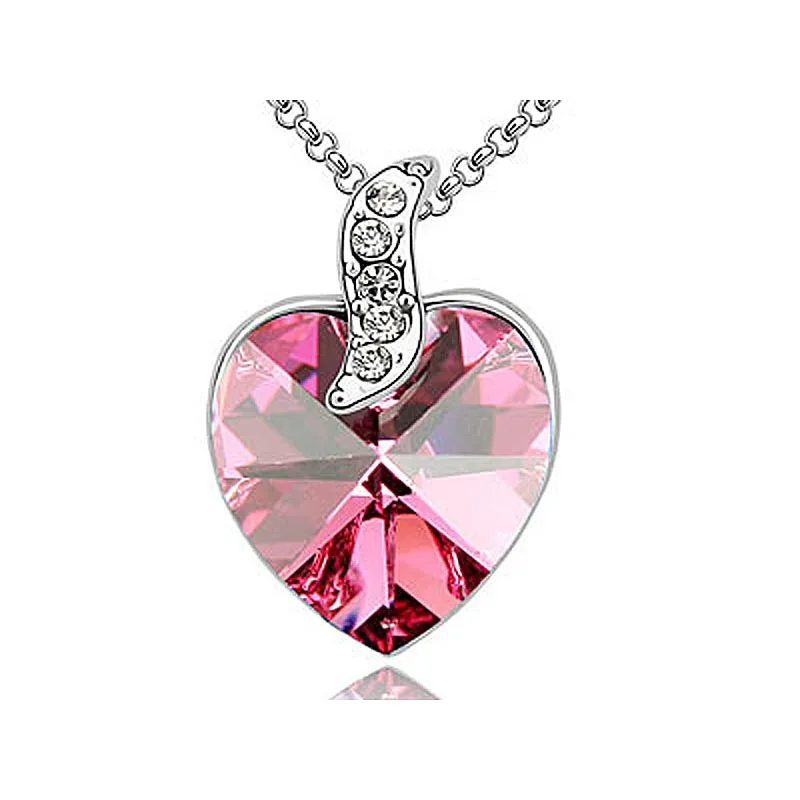 Павлин Звезда 6 чистый карат белый, фиолетовый, розовый сердце ожерелье использовать австрийский кристалл CSN379