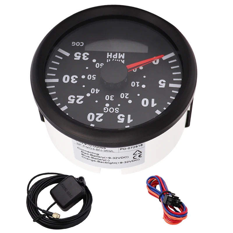 

Motorcycle GPS Speedometer Speed Gauge Meter 35MPH 60kmh IP67 Waterproof With Red Backlight and Speedometer Sensor