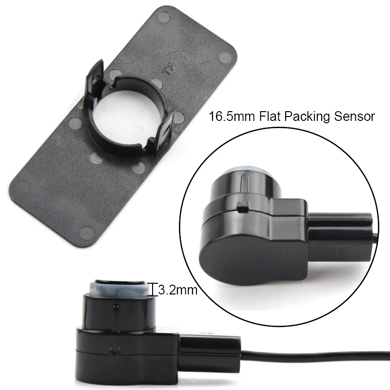 Sinairyu16mm Original Flat Parking Sensor, Car LED Parking Sensor Front Rear 8 Sensors For All Cars Reverse Radar Monitor System