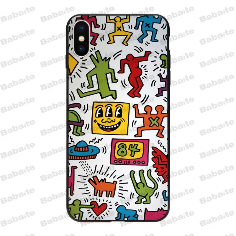 Мягкий силиконовый чехол Babaite Keith Haring из ТПУ для iPhone 8 7 6 6S Plus X Xs Xr XsMax 5 5S SE 5c Coque11 11pro 11promax