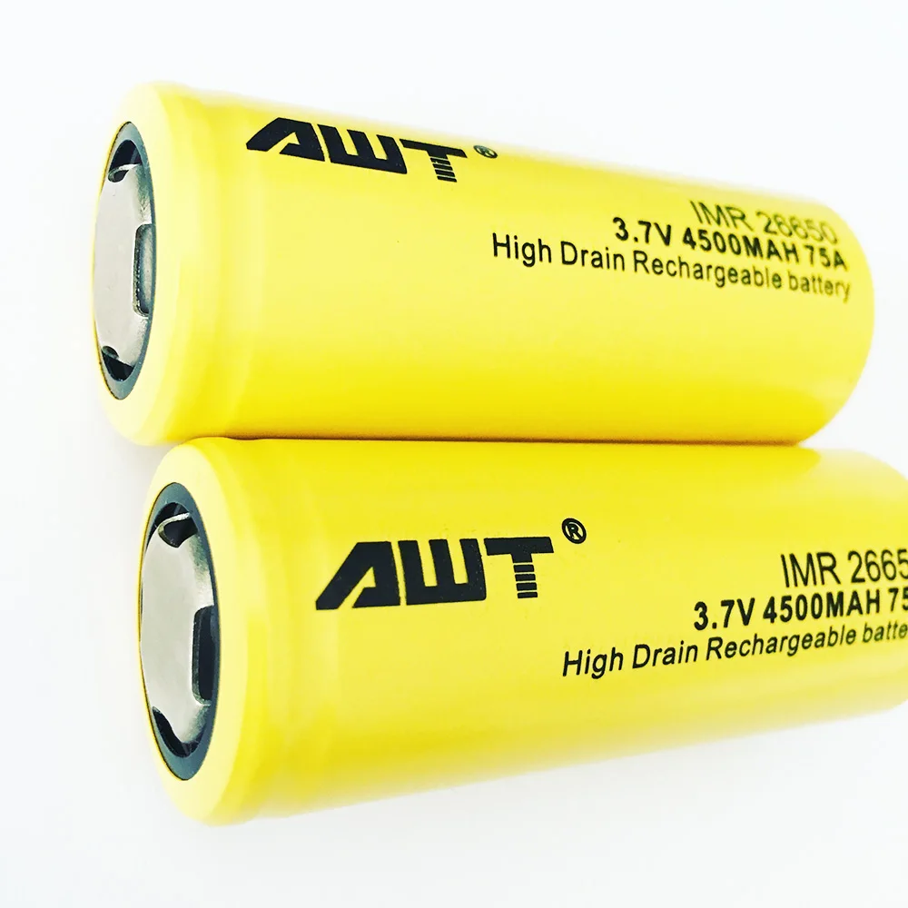 26650 батарея AWT 3,7 V 4500mAh 75A литий-ионная аккумуляторная батарея 26650 для мощного фонарика инструменты игрушки 26650 батарея T028