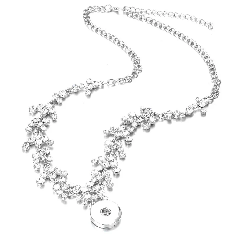

New Styles Rhinestone Snap Jewelry 18mm Snap Button Necklaces & Pendants Snap Jewelry DIY Jewelry For Women Men Gift ZG304