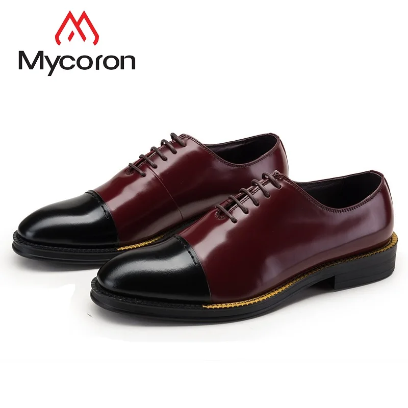 

MYCORON New Arrivals Bespoke Men Boots Genuine Men Oxford Shoe Luxury Designers Patent Leather Dress Shoes Zapatos De Hombre