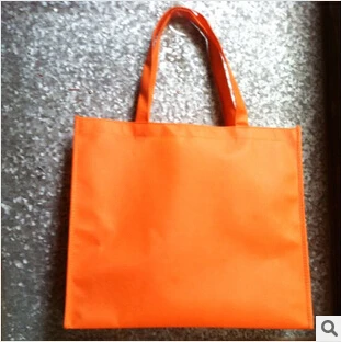 500 шт./лот W40xH30xD10cm полипропилен нетканый материал сумки для покупок с индивидуальными принтами Акционная сумка с вашим логотипом - Цвет: Оранжевый