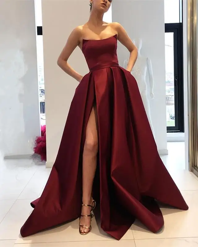 strapless long dress gösteri itiraz 