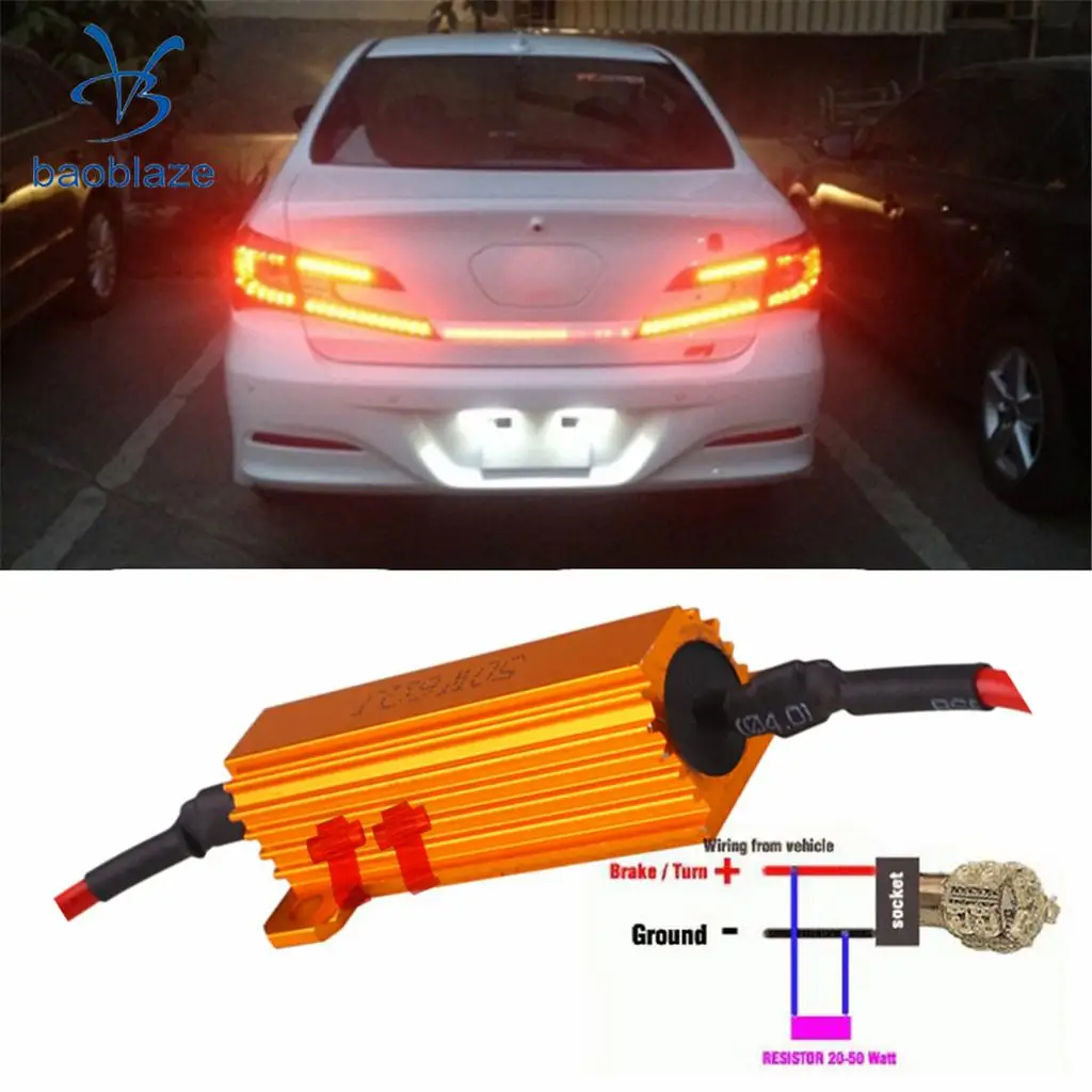 50W 6ohm Load Resistors for Hyper Flash Turn Signal Light Blinker LED Bulb
