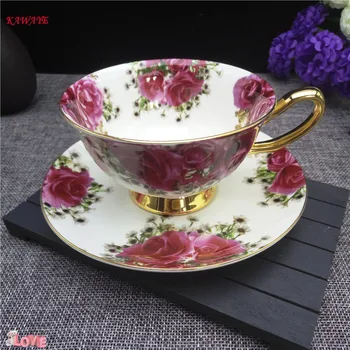 

1 set Creative Hand-drawn Flowers Coffee Cup European Ceramic Milk Cup 200ml High-grade Ceramic Coffee Cup With Plate 7ZDZ482