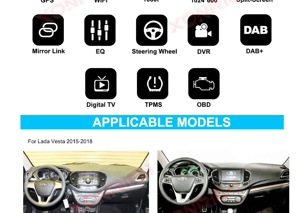 Best Autoradio 1 din Android 9.0  Car DVD GPS For Lada Vesta 2015-2018 Automotive Multimedia Player DSP WIFI Navi OBD 8