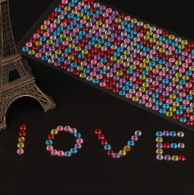 

New Arrival DIY Photo Album Wedding Decoration Scrapbooking Multiple-Color Self-adhesive PVC Bling Sticker 504pcs/set