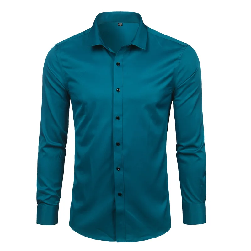 Lila herren Bambus Faser Kleid Hemd 2023 Marke Neue Slim Fit Langarm Chemise Homme Nicht Eisen Pflegeleicht formale Shirt Für Männer