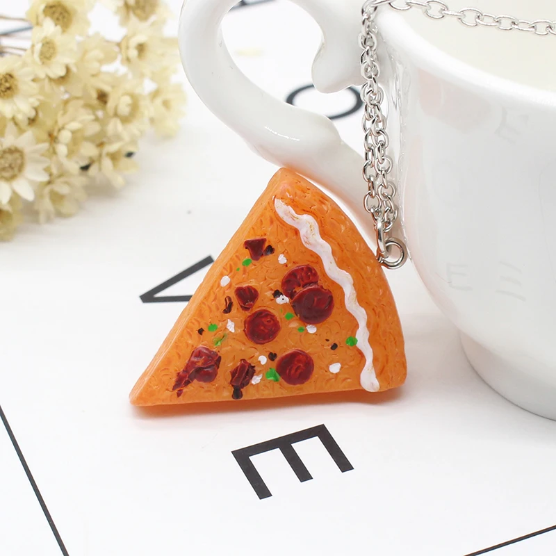 7 шт. набор ожерелье лучших друзей для женщин мода пицца сшивание кулон ожерелье трехмерная еда модель ювелирное изделие подарок