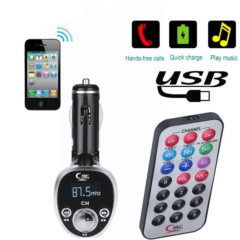 

Car-styling 12V Car Kit MP3 Player FM Transmitter Wireless Radio Adapter USB Charger Auto