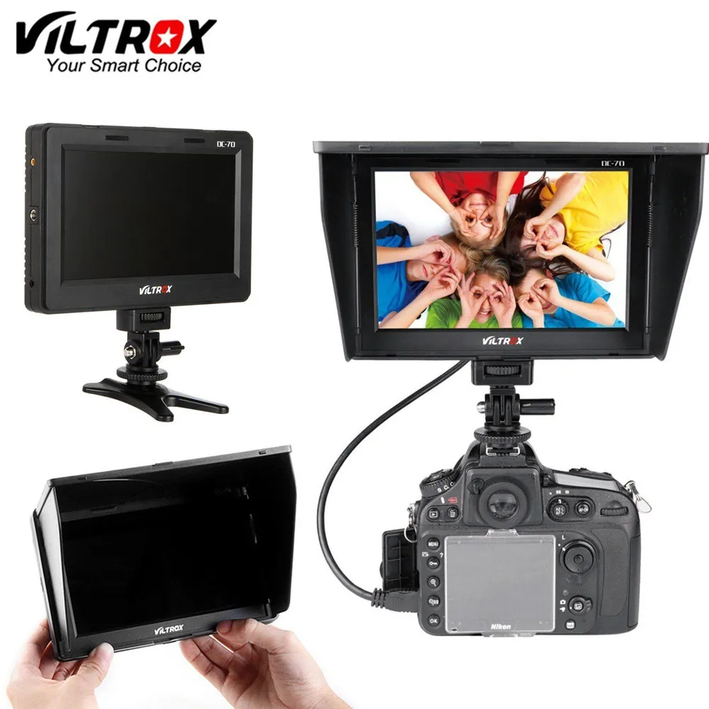 Viltrox 7'' DC-70 II 1024*600 HD LCD HDMI AV Input Camera Video Monitor Display field monitor for Canon Nikon DSLR BMPCC Viltrox 7'' DC-70 II 1024*600 HD LCD HDMI AV Input Camera Video Monitor Display field monitor for Canon Nikon DSLR BMPCC