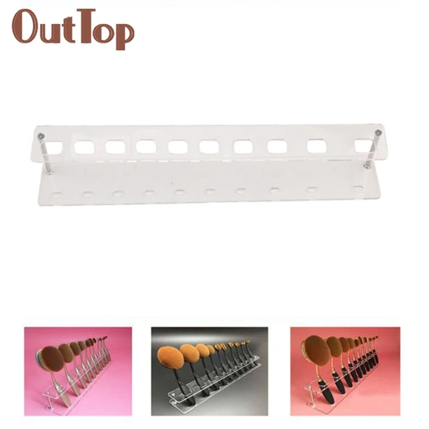 

Levert Dropship 10 Holes Brush Storange Place Organizer Clear Acrylic 10 Lattices Cosmetic Shelf 0324B 5Up