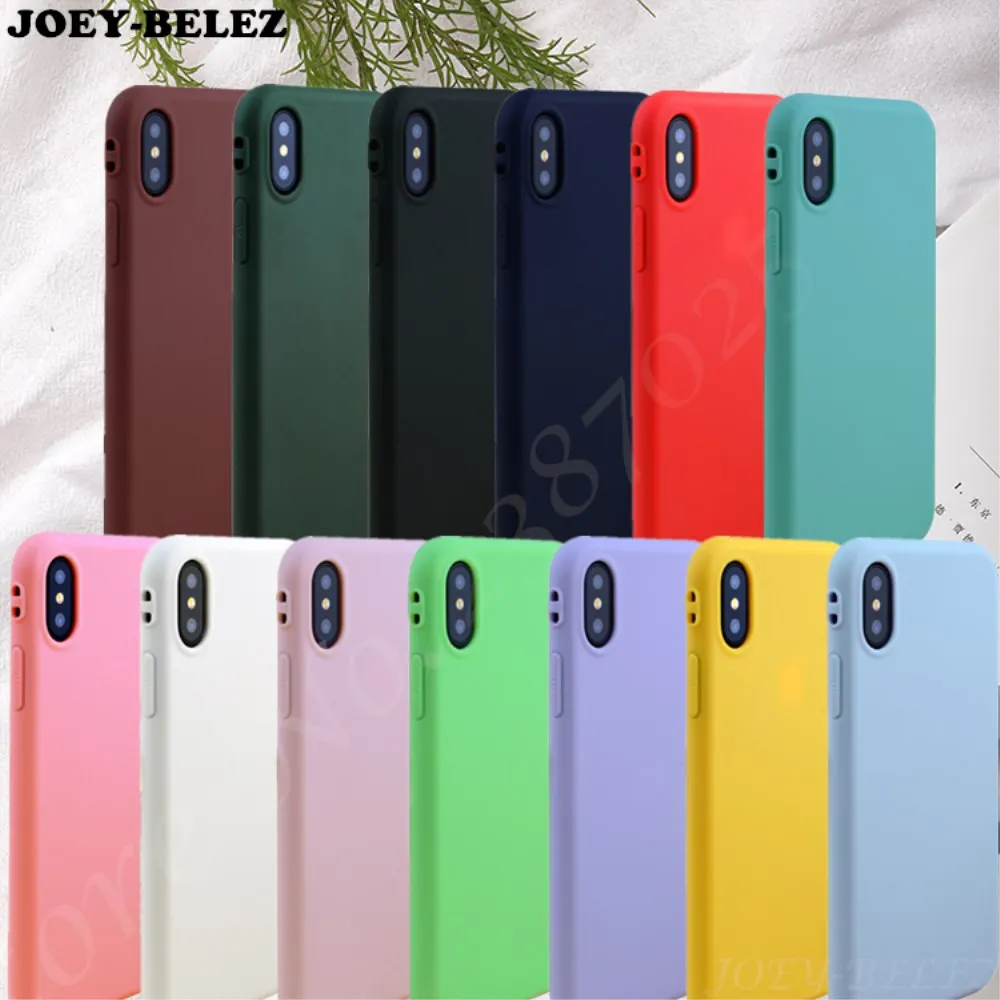 

Candy Silicone Cases For iPhone 7 8 For Apple case For iPhone 8 Plus 360 Full Matte TPU Back Cover For iPhone X 6 6S Plus fundas